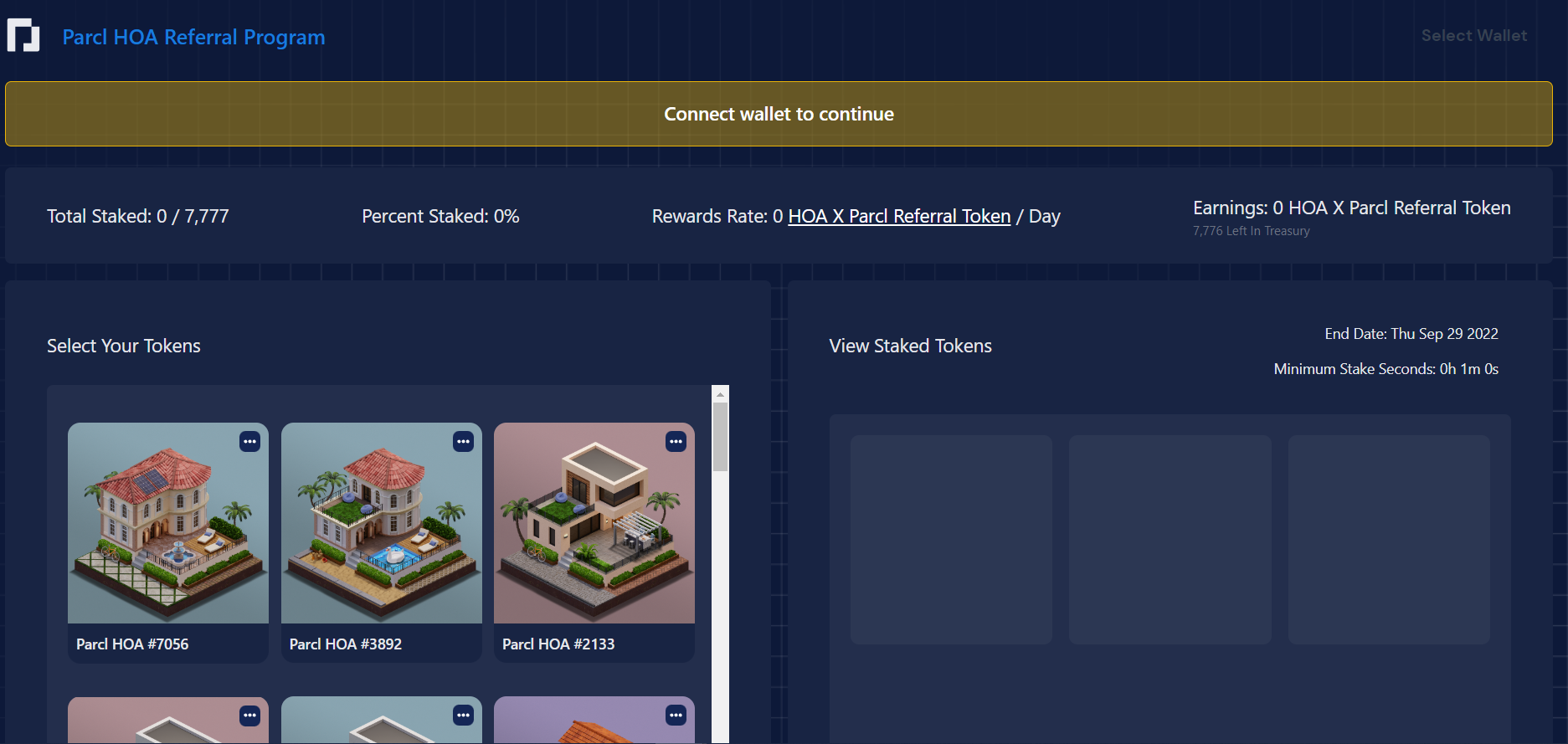 Parcl HOA Referral Program Step 1. Head to Cardinal.