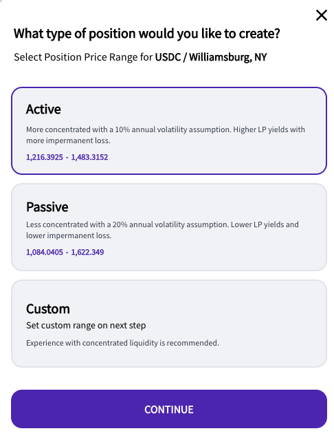 Pooling options, “Active”, “Passive”, and “Custom.” 